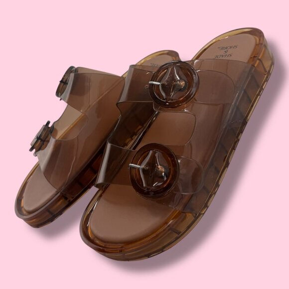 Shade & Shore Sandals Brown Neutral Size 8 NWT Beach - Picture 5 of 6